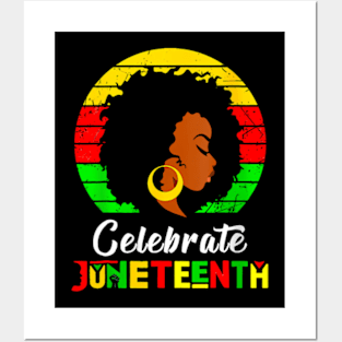 Womens Juneteenth Afro Woman Black Queen African American Melanin Posters and Art